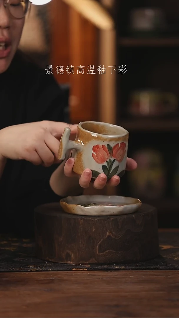 陶瓷景德镇高温釉下手绘陶瓷@L003@
