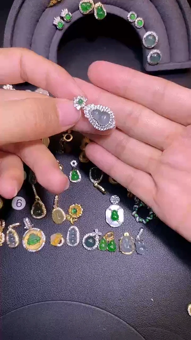 吊坠(不含链)银S925镶嵌翡翠1