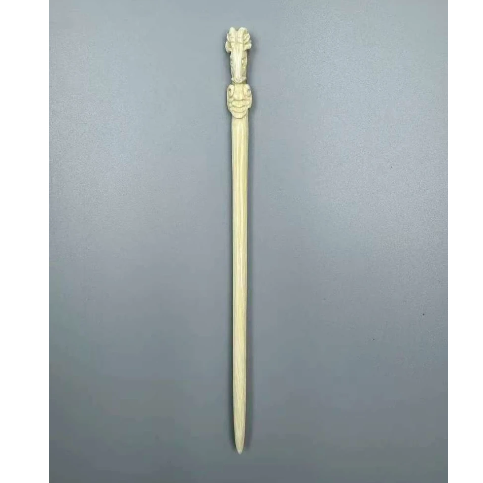 m50690 天然猛犸牙发簪簪子 吉羊握君簪 长度145*7.9mm