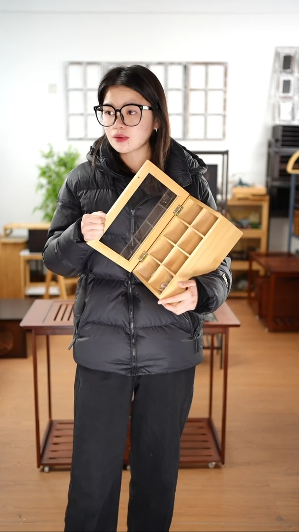 竹八格亚克力板盒子