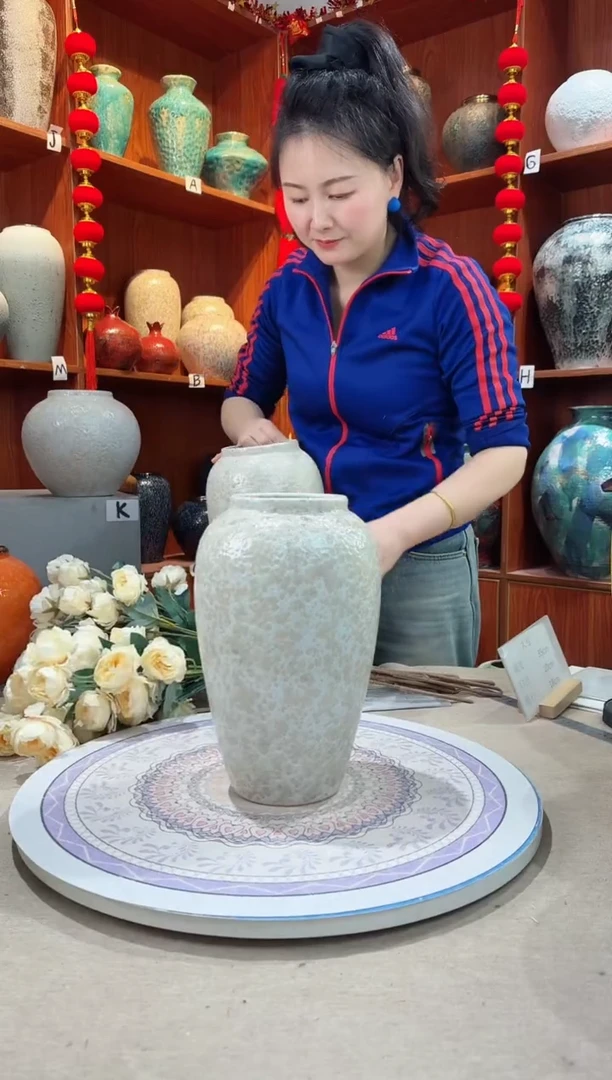【闪购商品】瓶陶瓷花瓶 无花 茶白中号