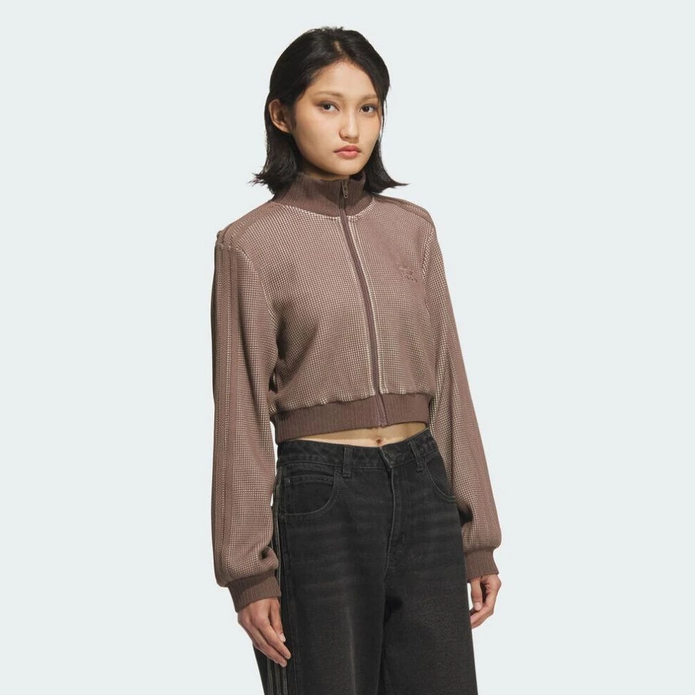 adidas/阿迪达斯三叶草2025女子CROP TT针织无帽外套KC2645