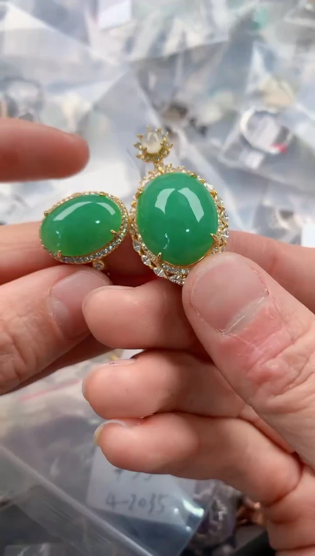 银S925镶嵌戒指翡翠666   5