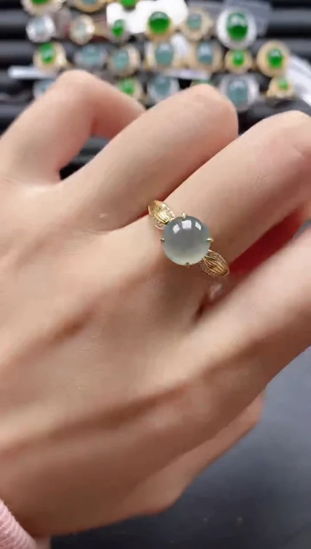 【闪购商品】翡翠戒指银S925镶嵌5115-15