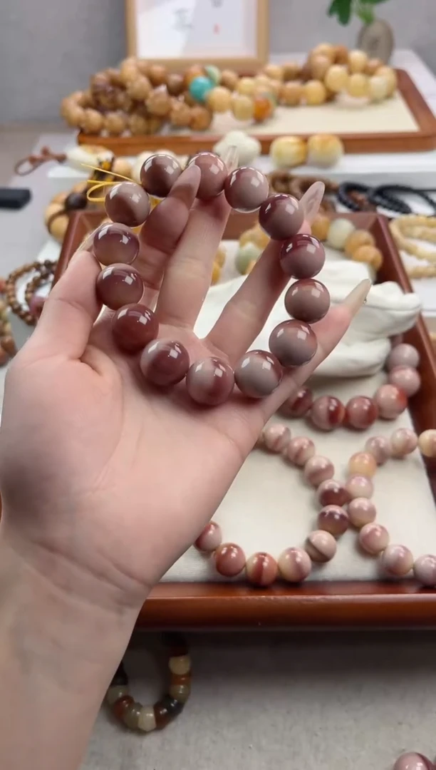 【闪购商品】菩提根/象牙果手串缅紫16mm手串E86