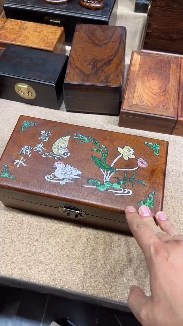 木鸳鸯戏水 首饰盒