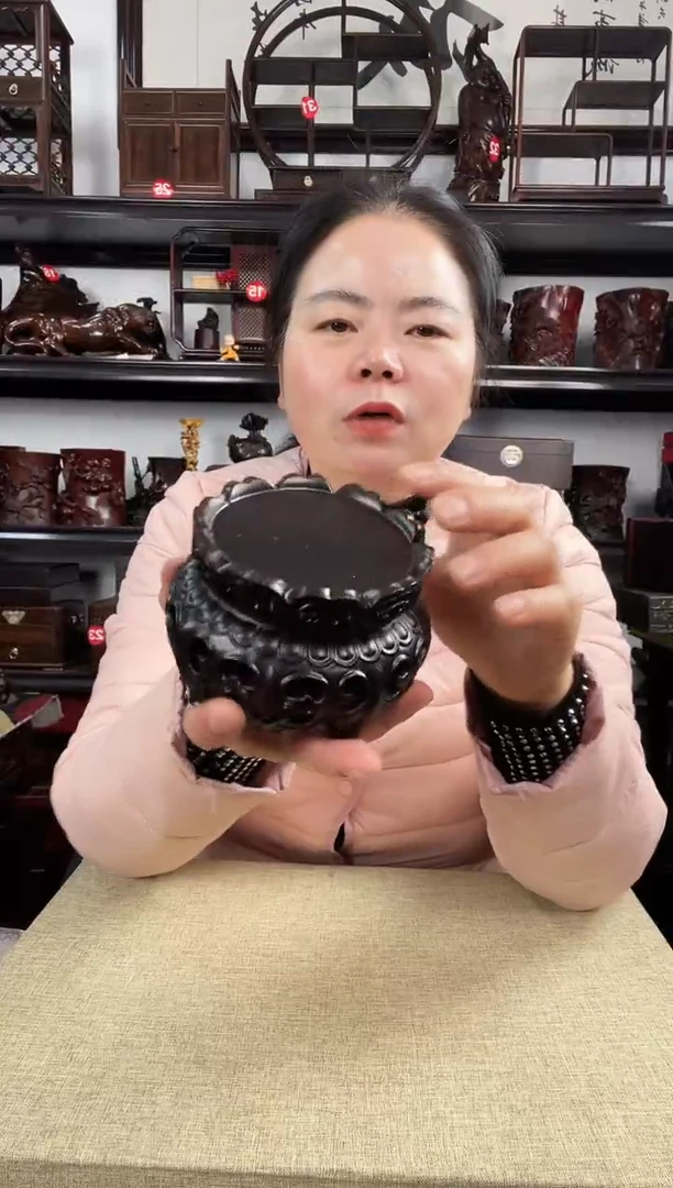 木新莲底座老李红木工艺品