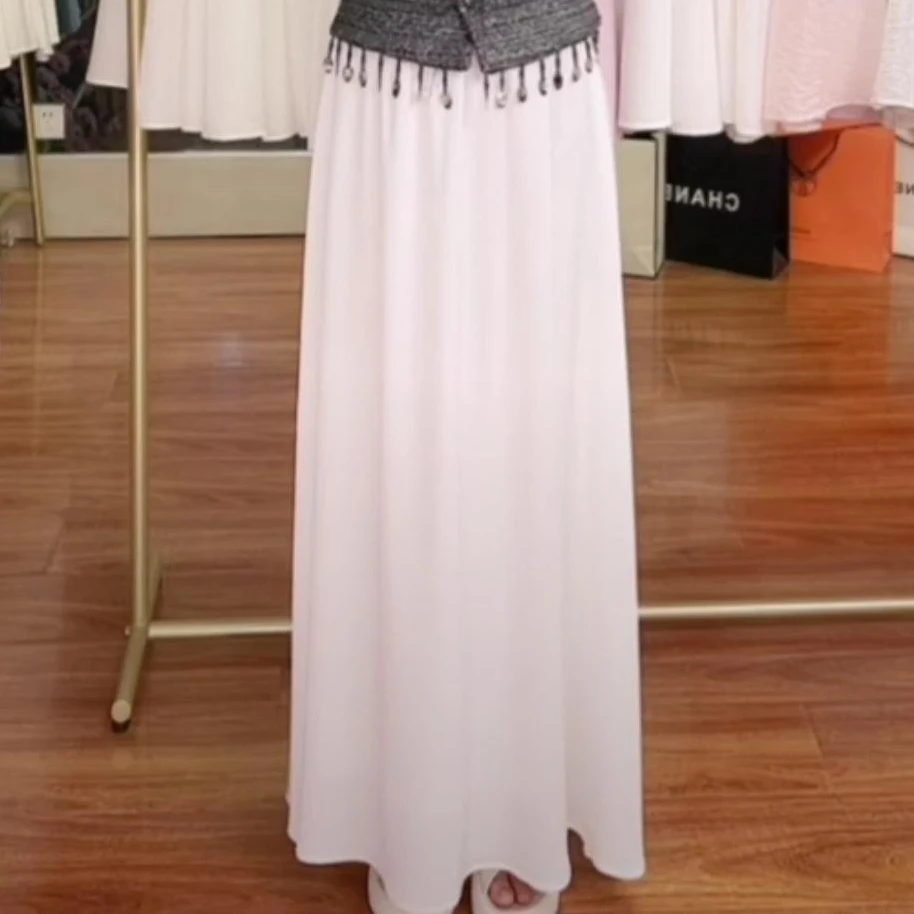 中长款半裙斜纹雪纺中大裙摆