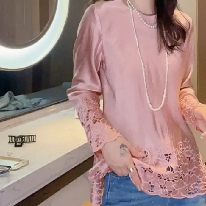 国风镂空上衣2025新款春季新中式时尚内搭轻奢高级感气质打底衫