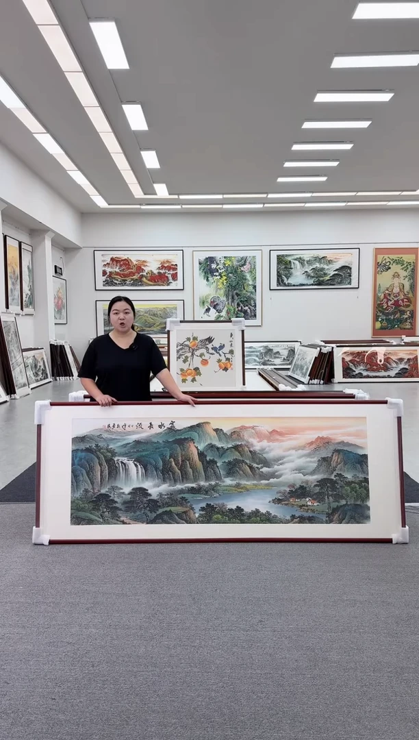 国画手绘  236*90    富水长流