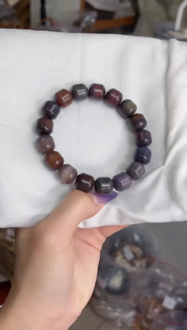 菩提根/象牙果手串q47紫美人玉化金轮年糕12*12手串