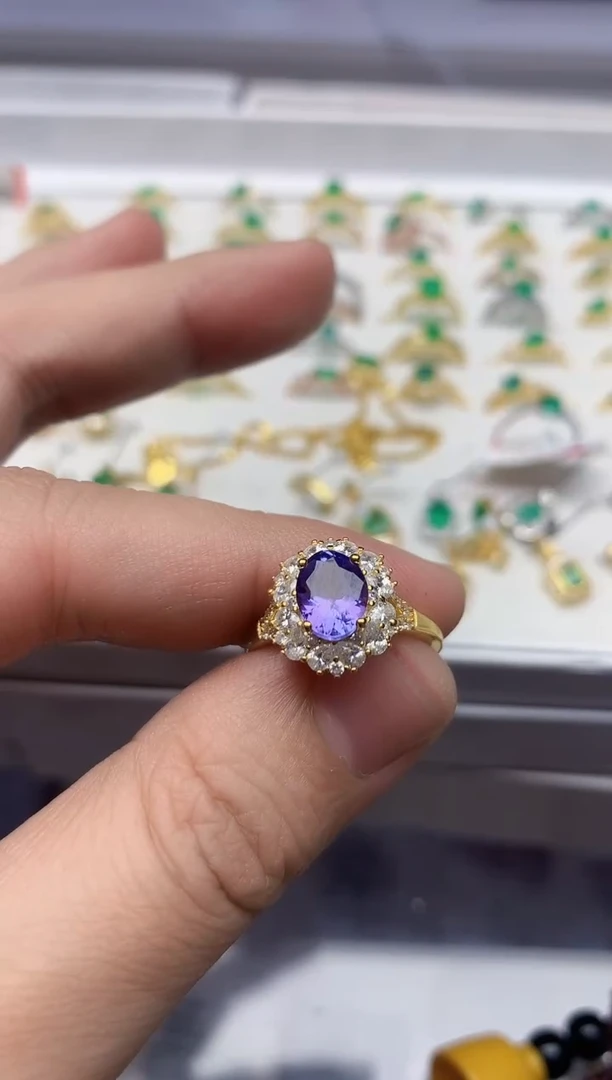 【闪购商品】坦桑石戒指银S925镶嵌........