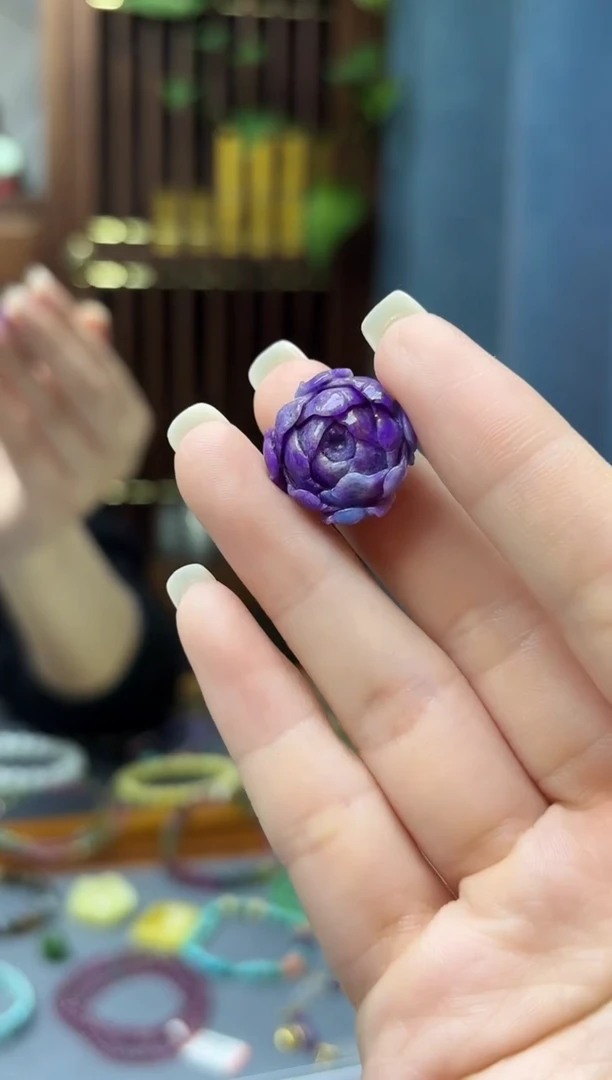 苏纪石（舒俱来）未镶嵌车挂舒俱来牡丹花配饰TH