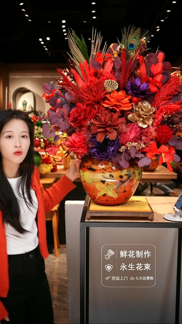 手工艺品琉璃手工花器花束空运包邮送货上门-以图片为准
