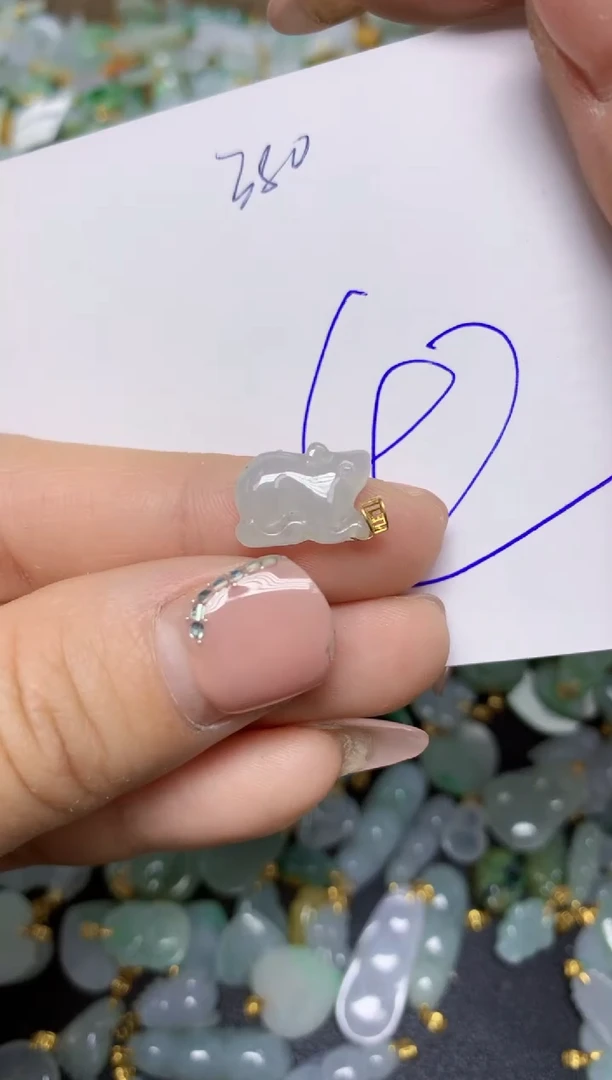 【闪购商品】翡翠挂件18K金镶嵌 天然翡翠A货