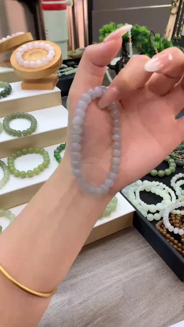 手串未镶嵌和田玉烟紫和田玉