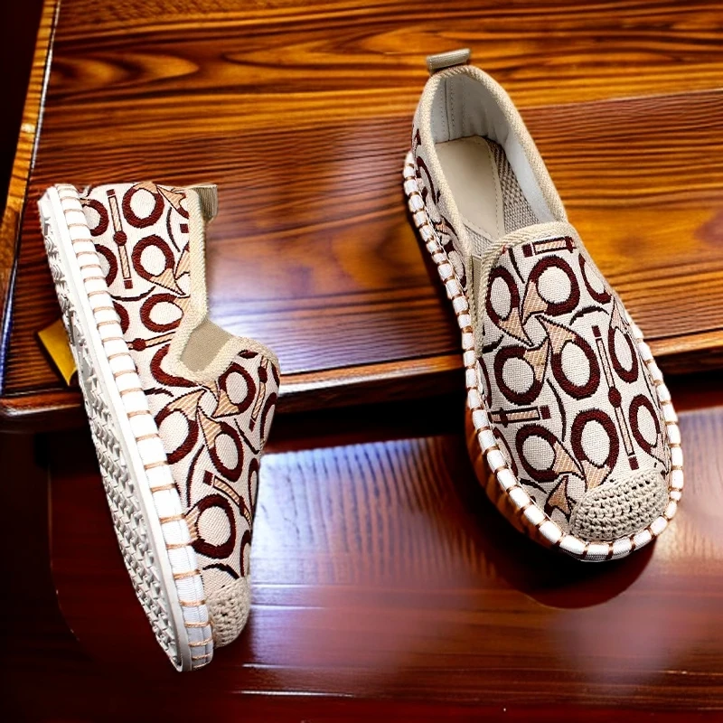 便防滑鞋夏季老北京布鞋男士手工软底不累脚透气一脚蹬年轻人休闲