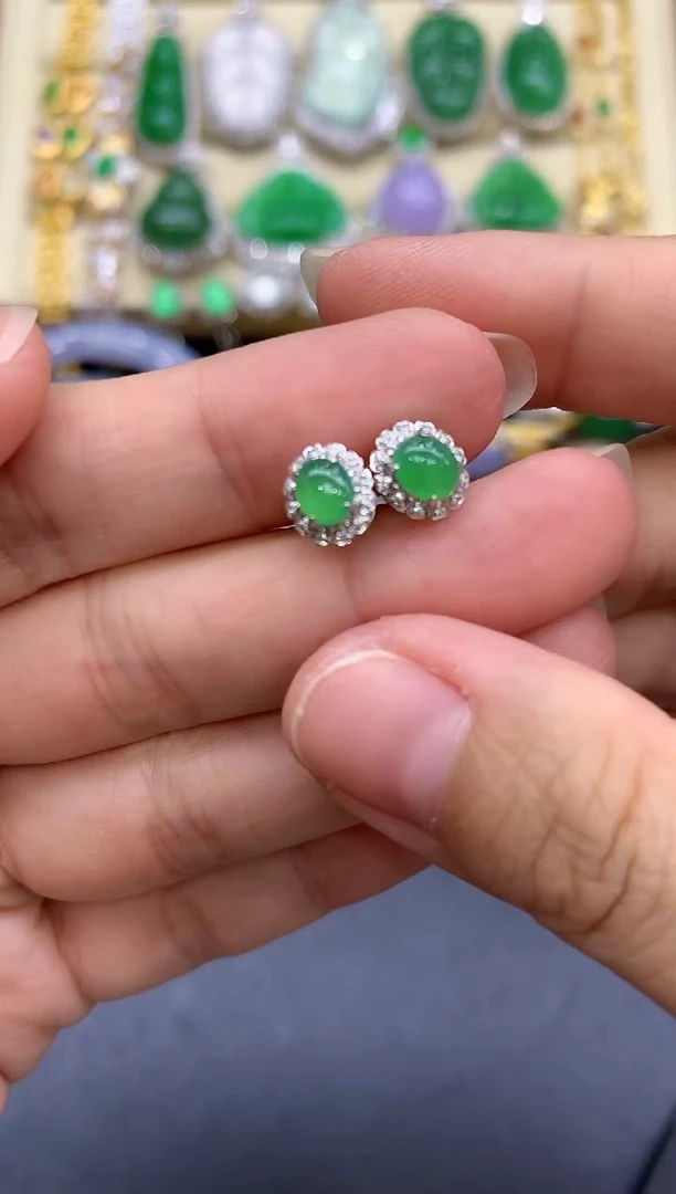 18K金镶嵌翡翠耳饰蔡**姐372-中国好珍宝