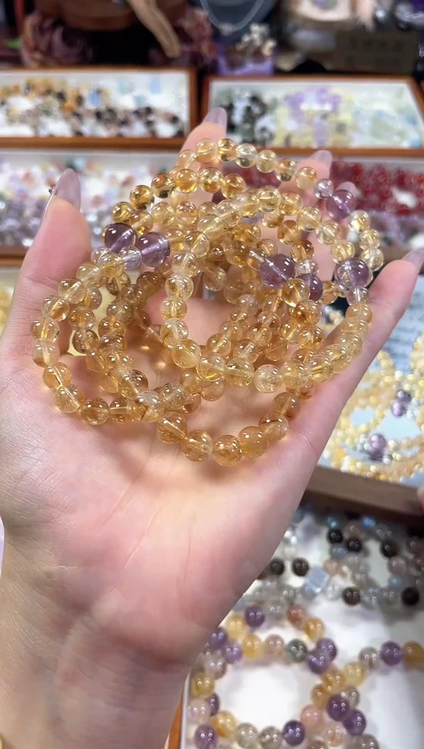 未镶嵌手串水晶天然高品卡7+黄塔晶顶珠紫水晶手串多样发一