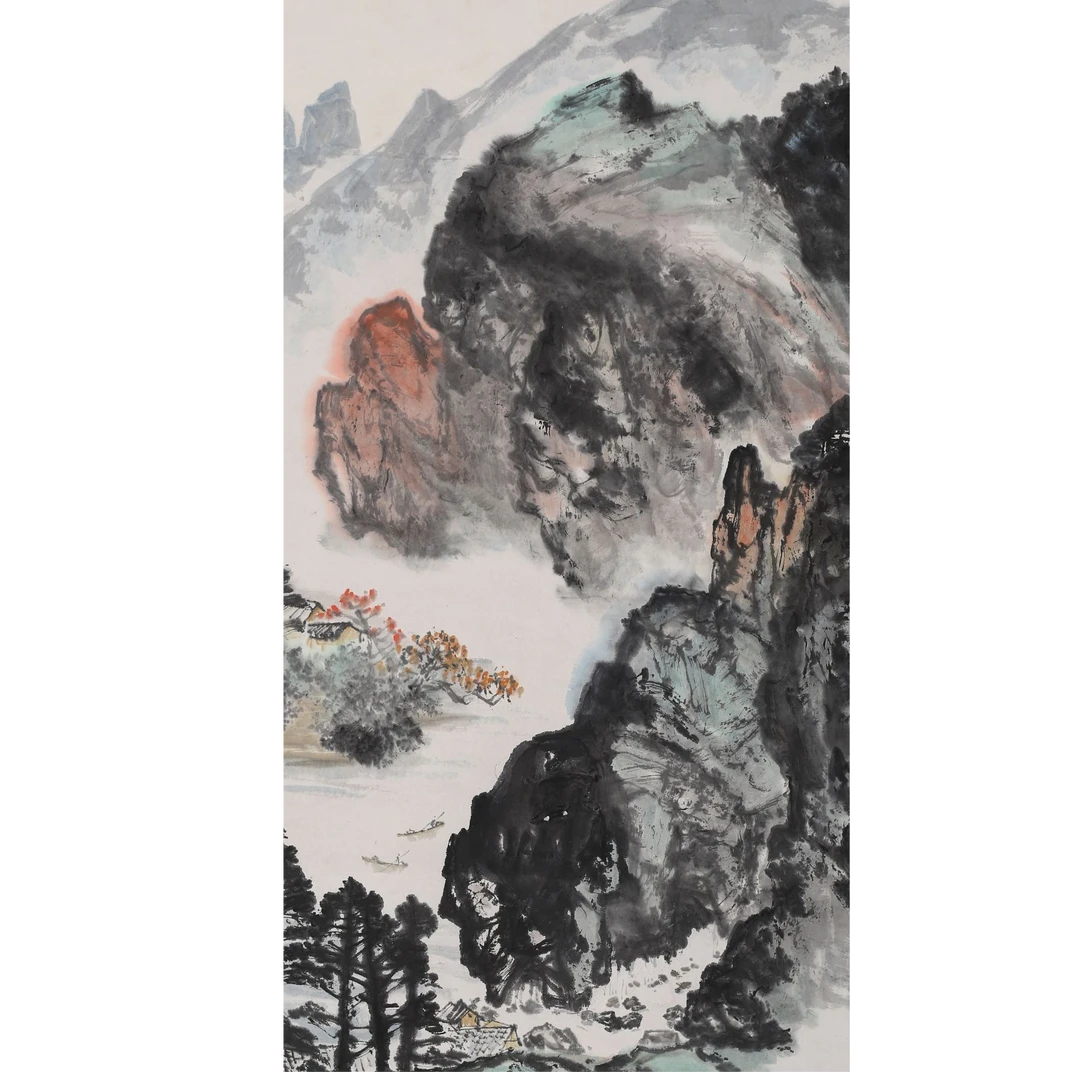 LOT.122 《大渡河畔》97*54cm 纸本设色镜片