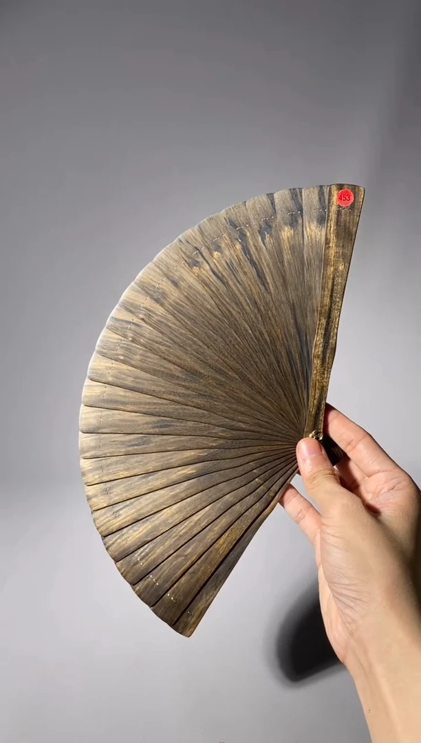 金丝楠_***_453号18cm乌木金丝楠小叶桢楠扇子