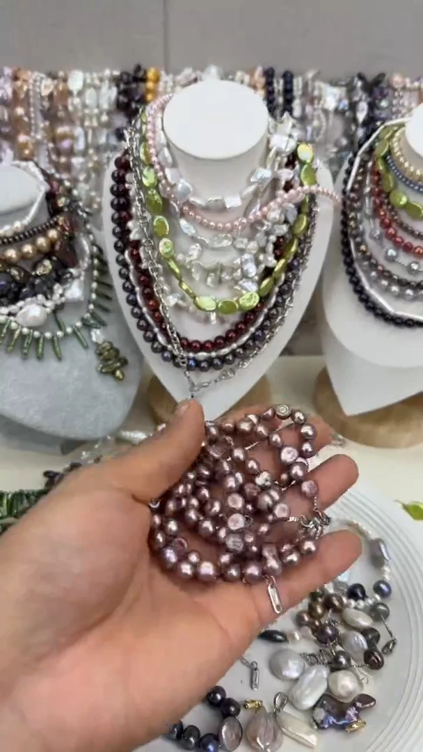 颈饰银S925镶嵌淡水珍珠1