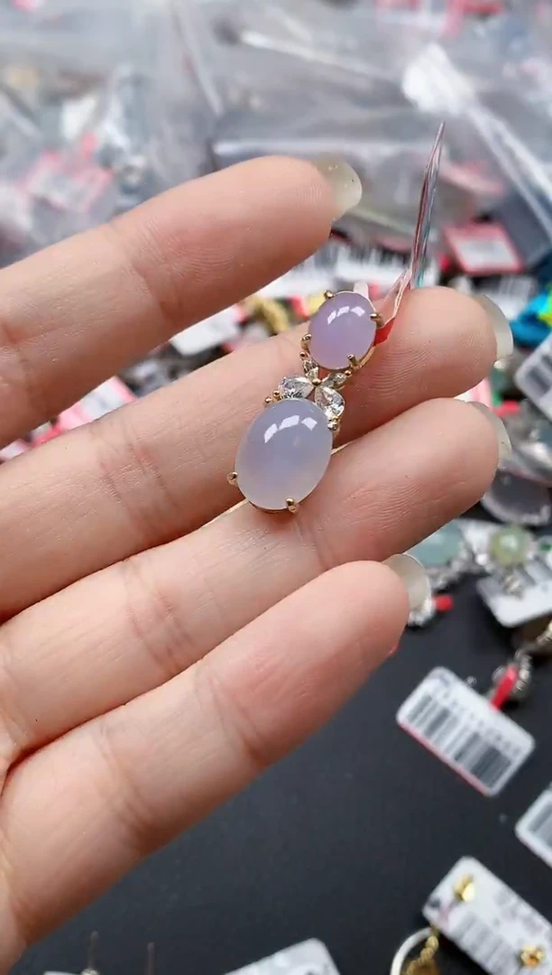 银S925镶嵌戒指翡翠天然A货缅甸翡翠