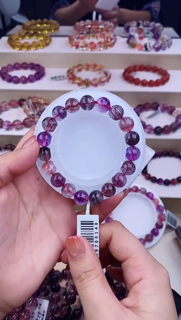 未镶嵌手链水晶黑加仑超七单圈10m+