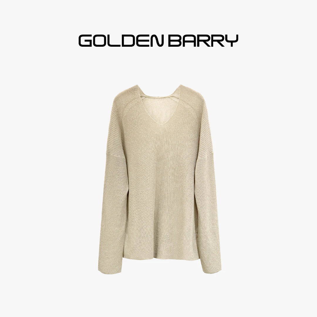 GOLDENBARRY|246395气质时尚V领针织上衣【微瑕1】