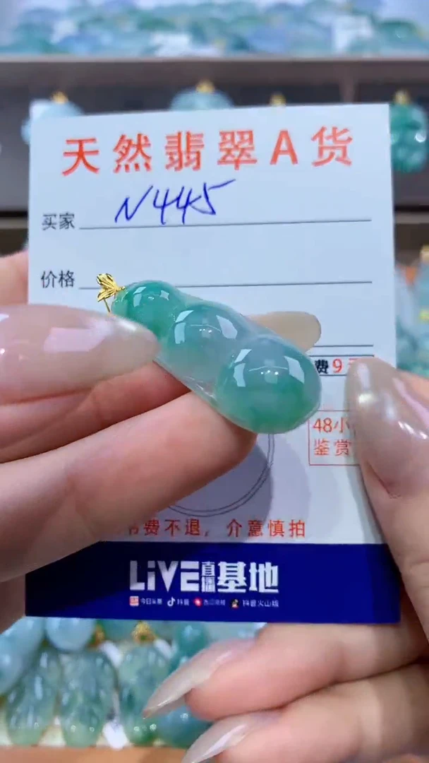 颈饰18K金镶嵌翡翠天然翡翠A货挂件