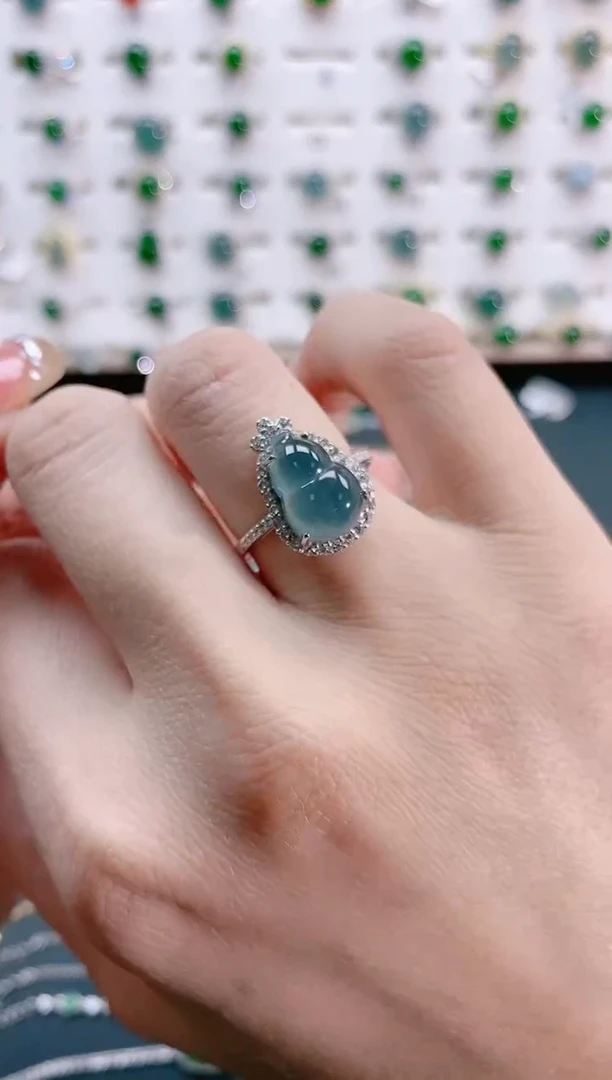 【闪购商品】翡翠戒指银S925镶嵌天然翡翠