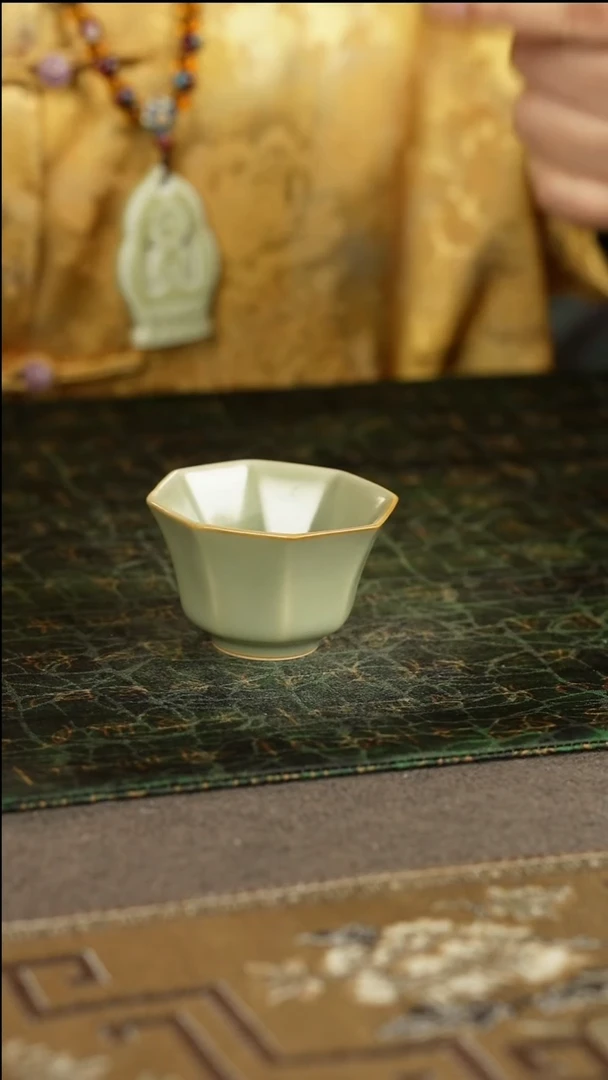 善窑厂汝窑粉青小八方杯