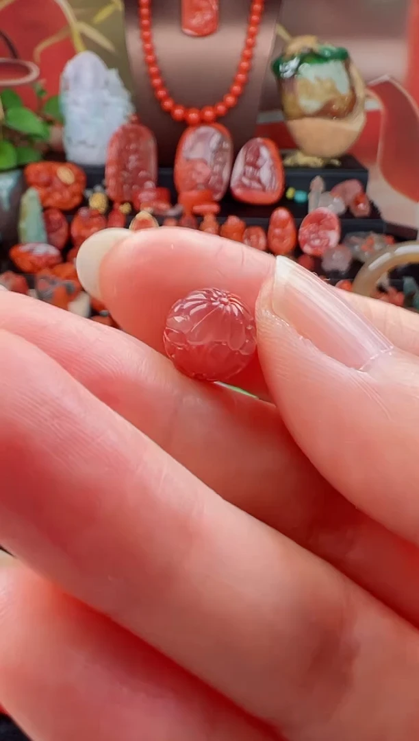 未镶嵌单珠南红玛瑙传**奶单珠