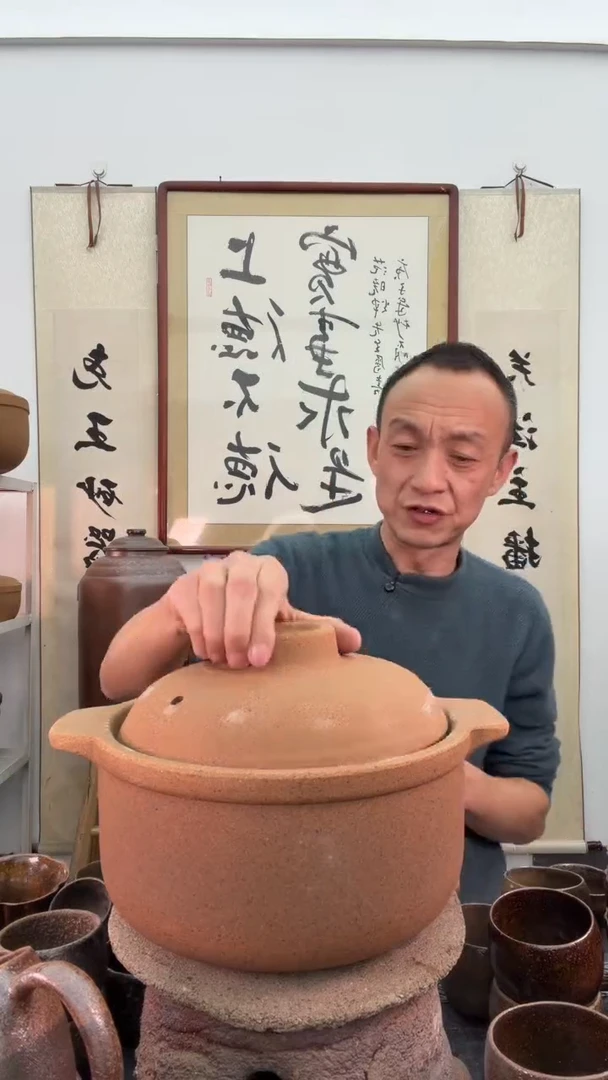 无釉3.5升砂锅杯非遗技艺