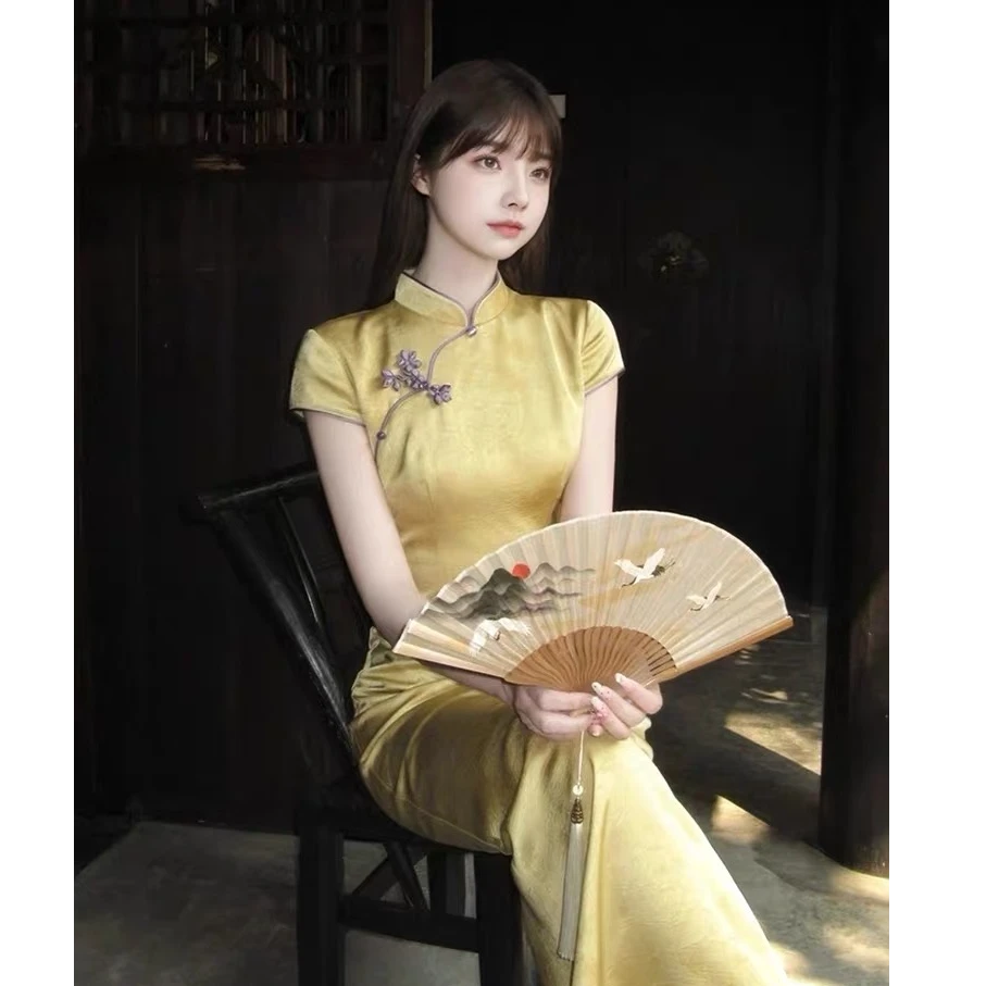 【C10经典】新中式国风改良国风旗袍女夏季新款修身显瘦气质长裙