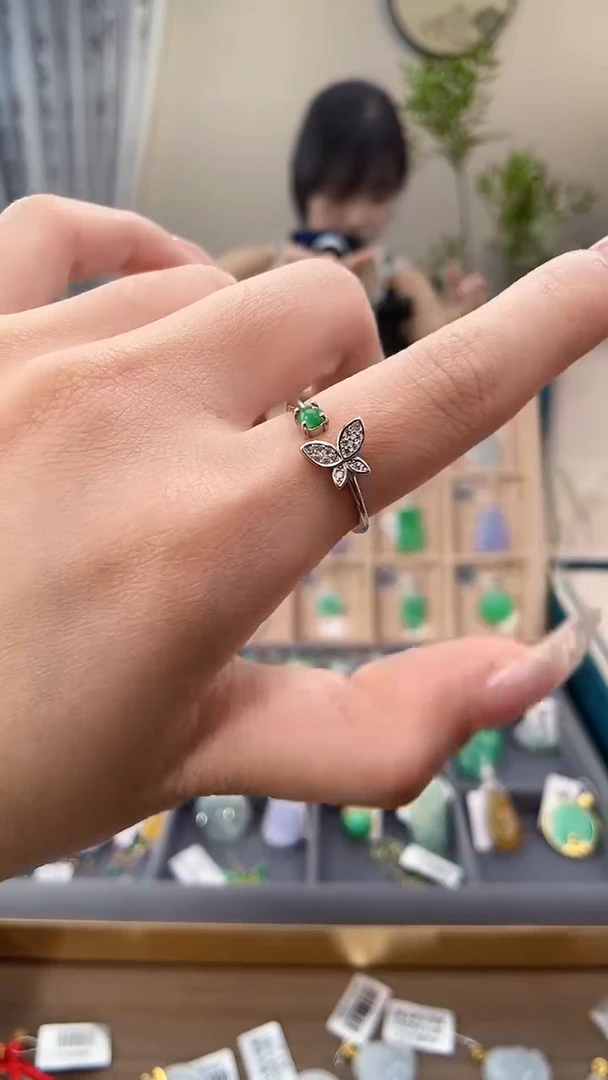 翡翠银S925镶嵌吊坠(不含链)戒指