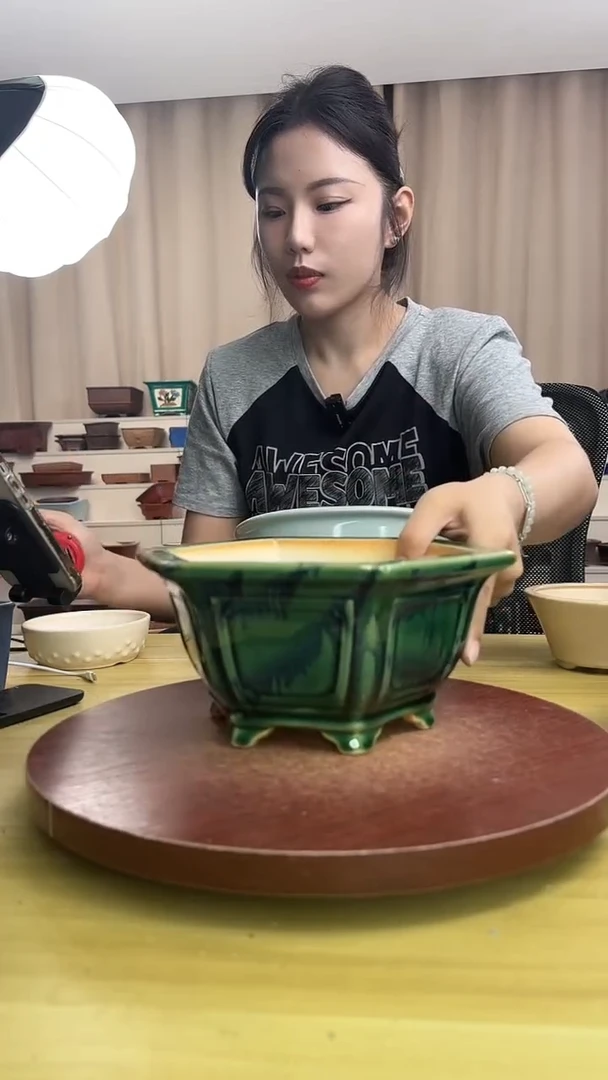 紫砂花盆浅草紫砂花盆微瑕