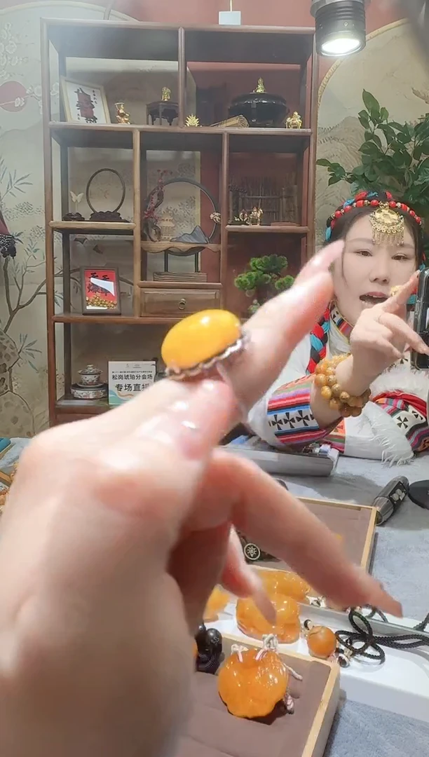 蜜蜡颈饰银S925镶嵌1966天然蜜蜡珠宝奇石全都保真