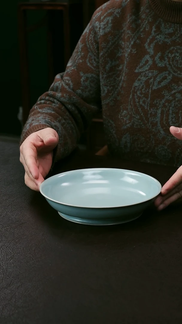 【闪购商品】其他汝官窑大号卷足汝窑盘72