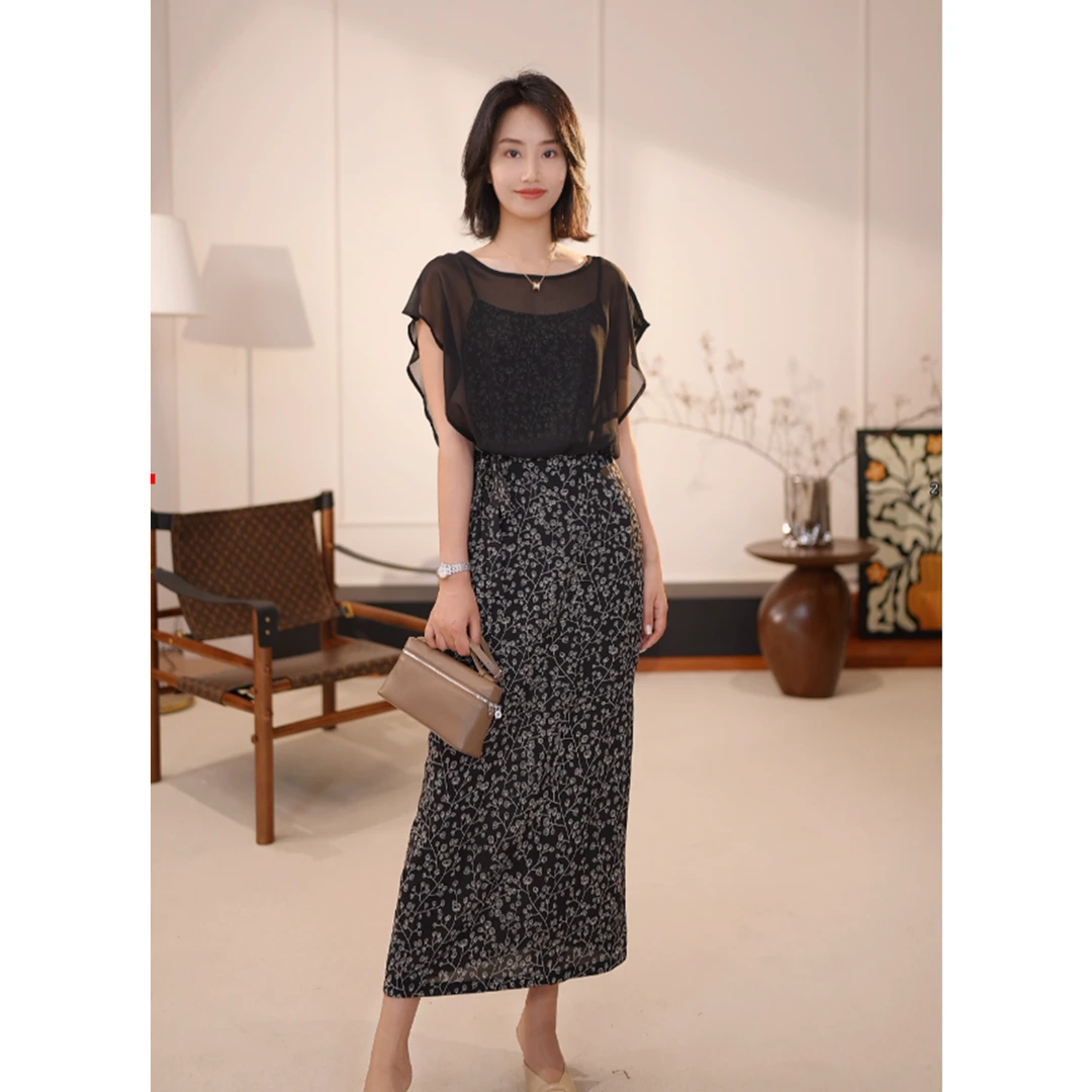 【欧港服饰】24485 夏季2025年爆款时尚优雅轻奢百搭显瘦连衣裙