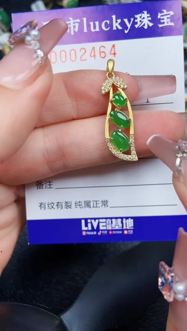 翡翠银S925镶嵌颈饰2464