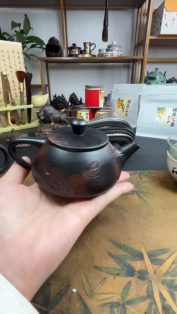 清仓福利孤品紫陶紫陶荷花壶