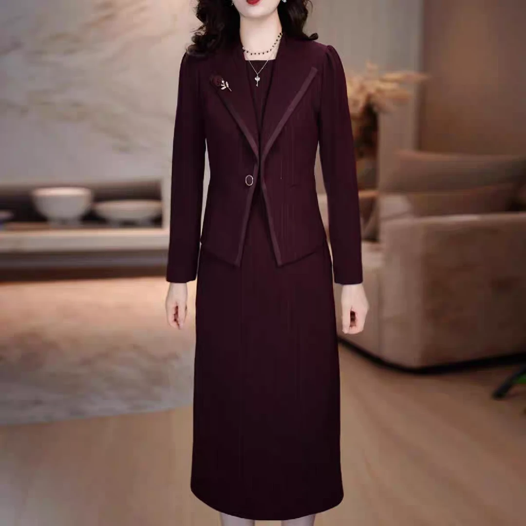 高档暮雅软精纺气质两件套2025秋季新款时尚洋气优雅修身显瘦套装