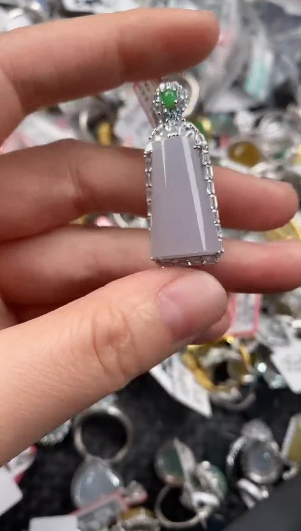 银S925镶嵌戒指翡翠10           1