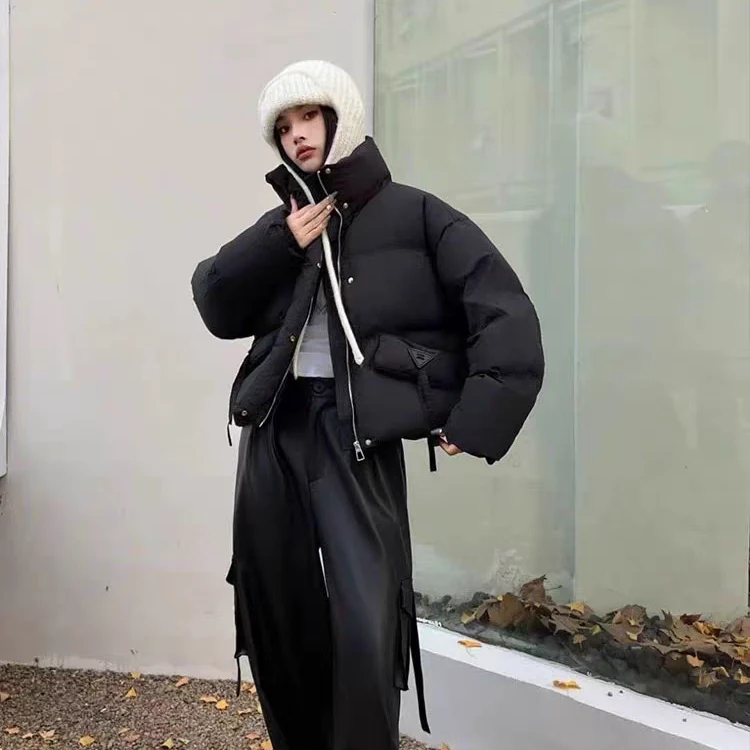 羽绒服女2025冬新款韩版小个子时尚宽松休闲立领羽绒服短款外套