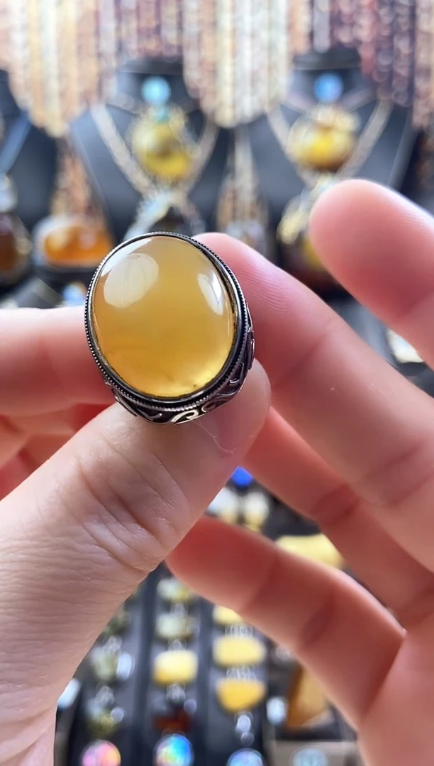 未镶嵌琥珀戒指蜜蜡戒指