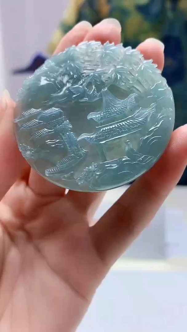 【闪购商品】定制翡翠未镶嵌4688zm-毛货挂件山水196