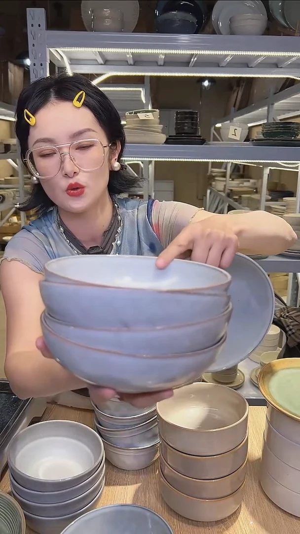 瓷112外贸尾货高温釉下彩陶瓷餐具默认微瑕