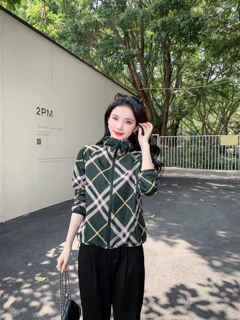 外套中长款女常规袖ins外套气质格子连帽开衫