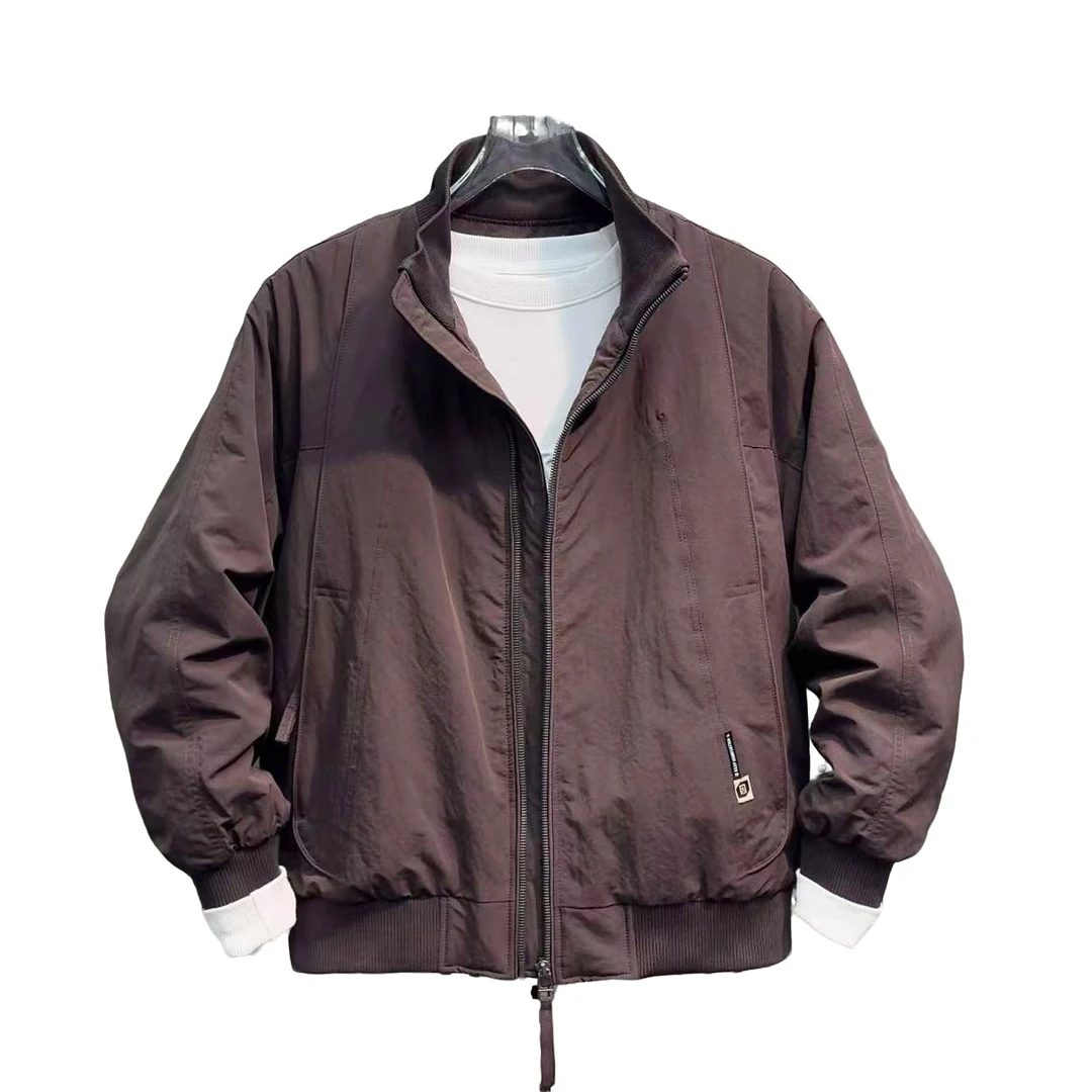 2025冬季新款螺纹立领保暖百搭男士羽绒外套